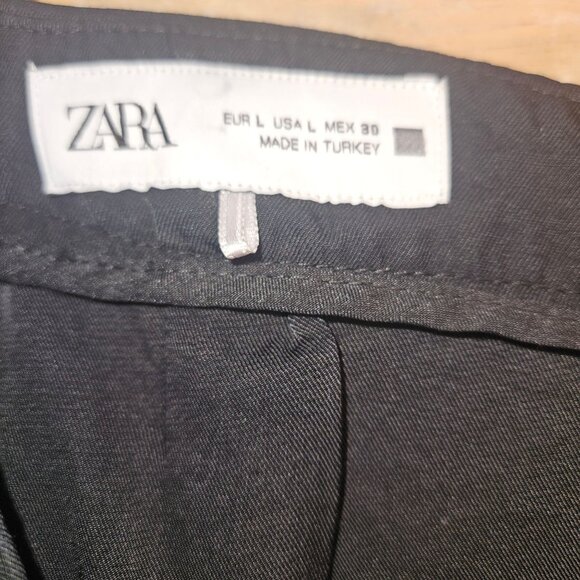 Zara Palazzo Black Pants Size Large Office Workwear - Picture 2 of 10